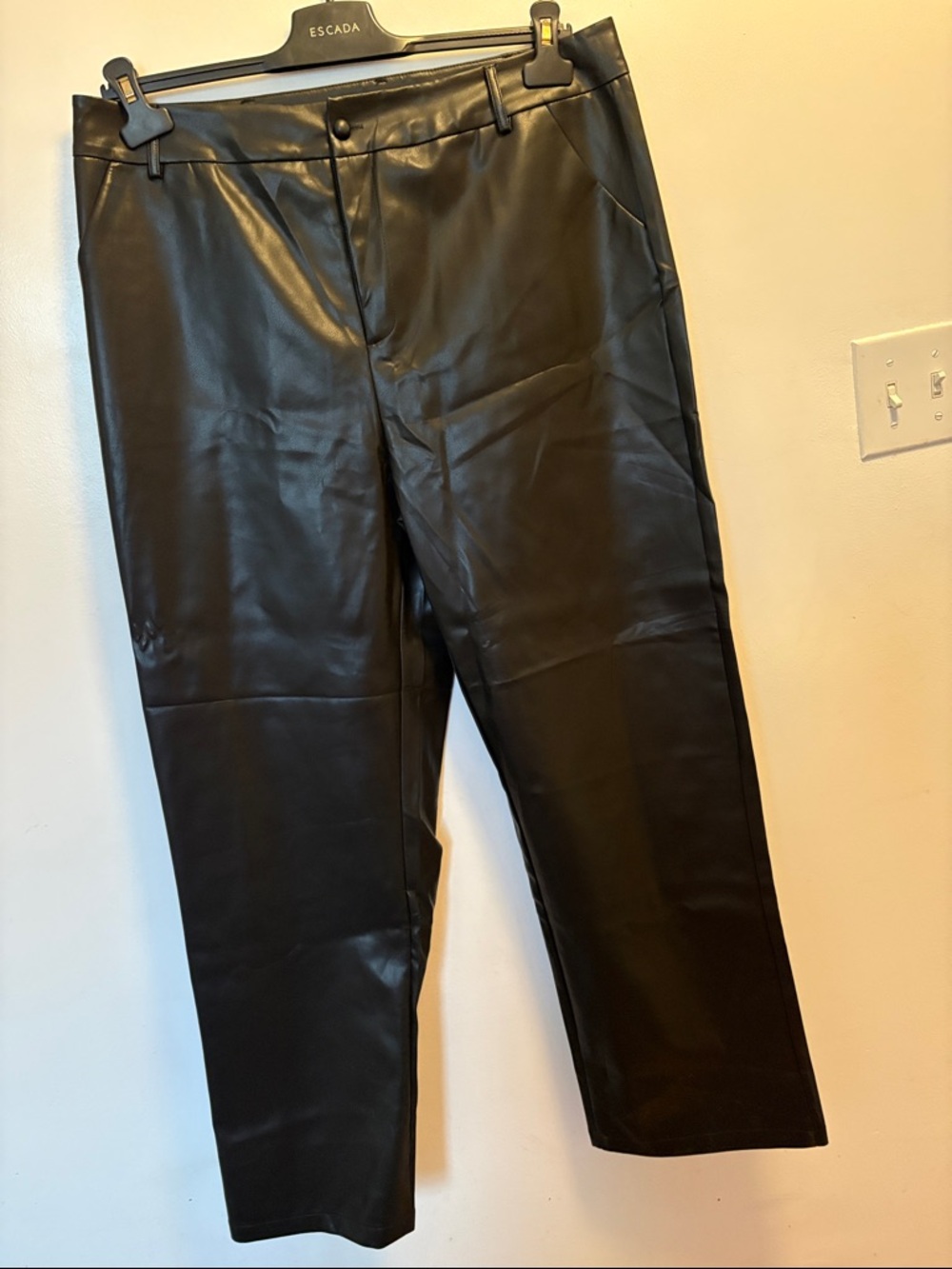 Black Faux Leather Pants with Size XXL Tag